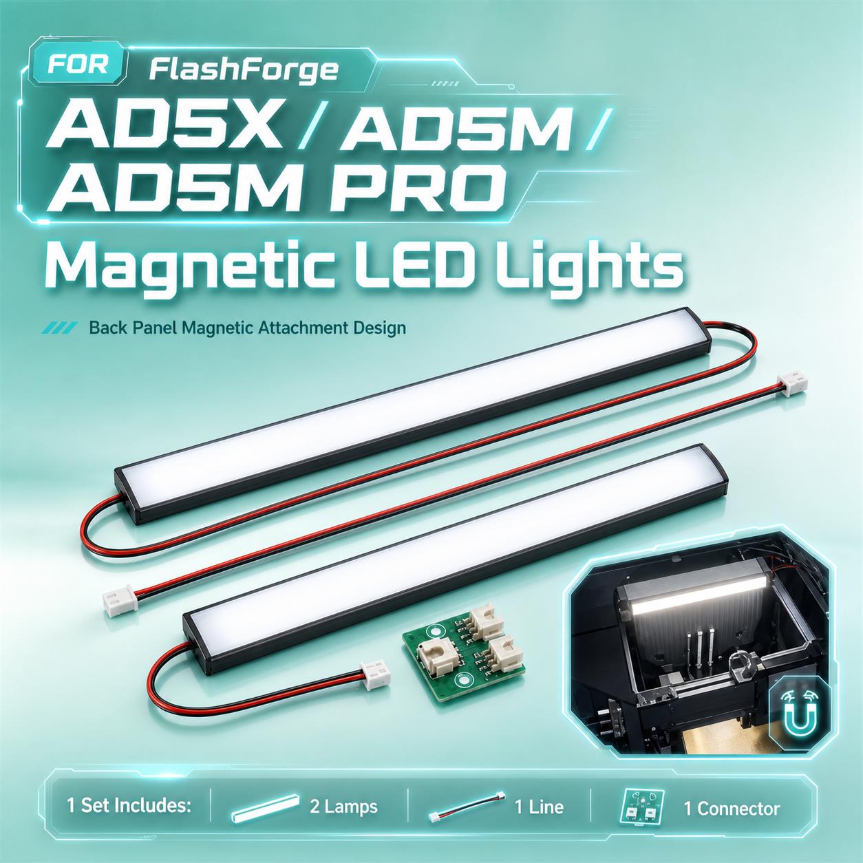 3D Printer Cable Chain - Tira de Luz LED Súper Brillante