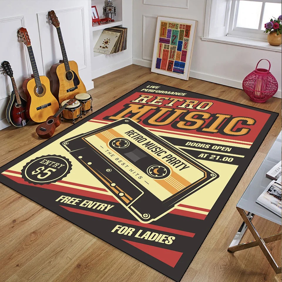 3D Printing Guitar - Alfombras Retro con Diseño Musical para
