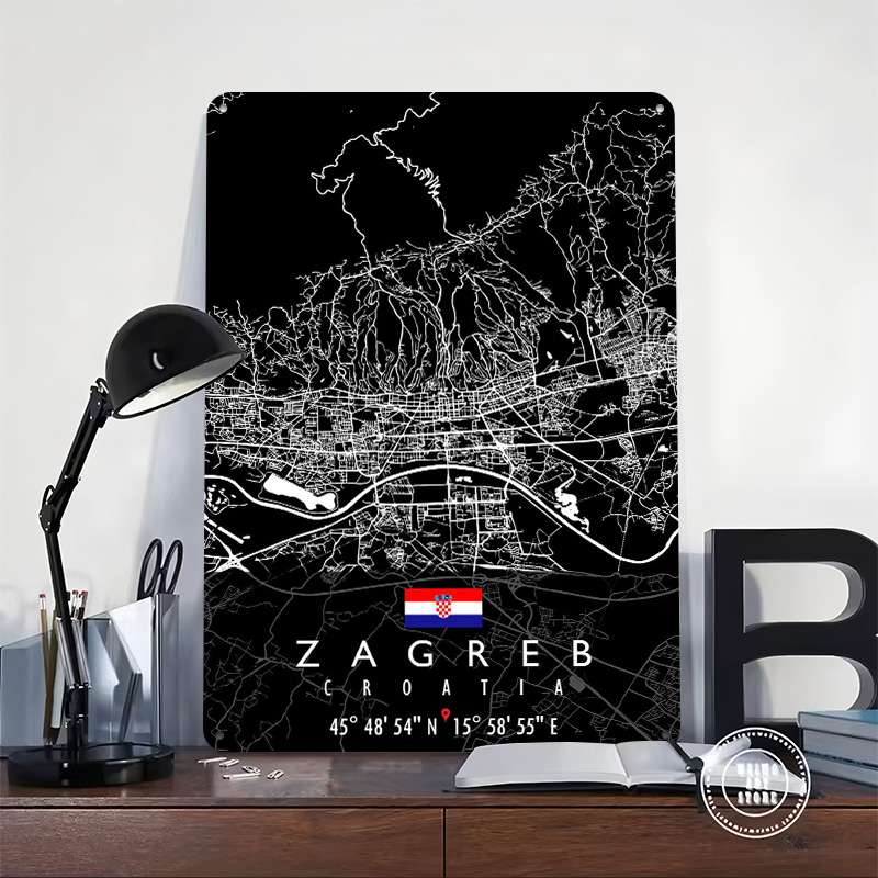 Mapa de Zagreb, Croacia, Póste - 3D Printing Zagreb reseña y precio