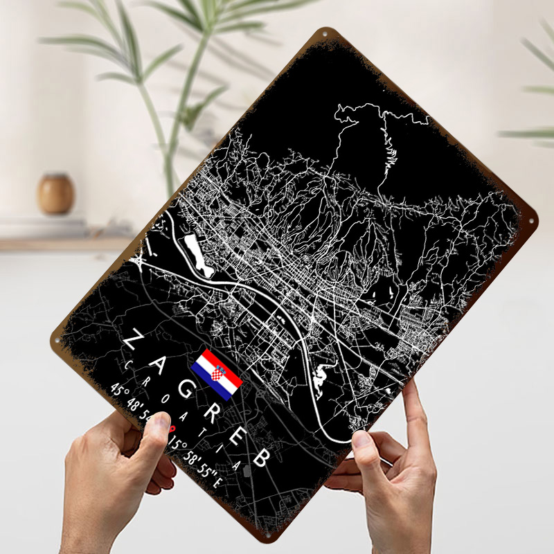 Mapa de Zagreb, Croacia, Póste - 3D Printing Zagreb reseña y precio