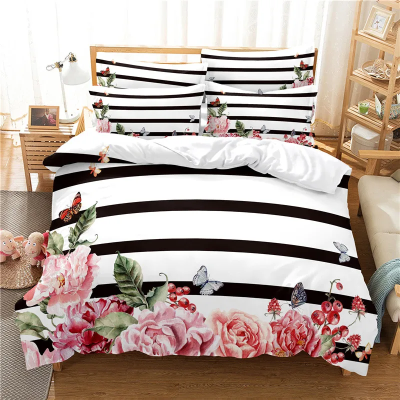 Juego de cama de flores, funda - 3D Printing House reseña y precio