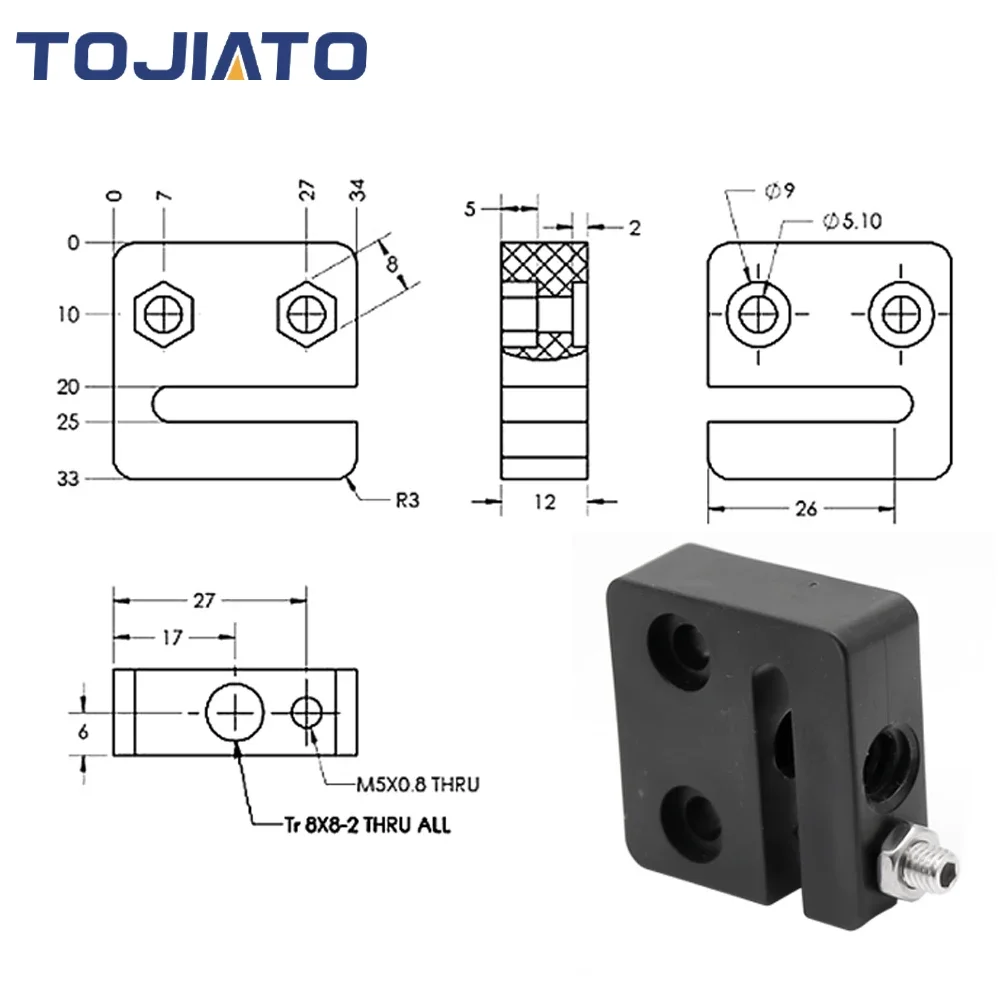 1-6 piezas de bloque de tuerca - 3D Printer Cable Chain reseña y precio