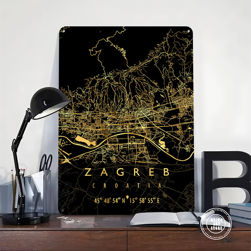 Mapa de Zagreb, Croacia, Póste - 3D Printing Zagreb reseña y precio