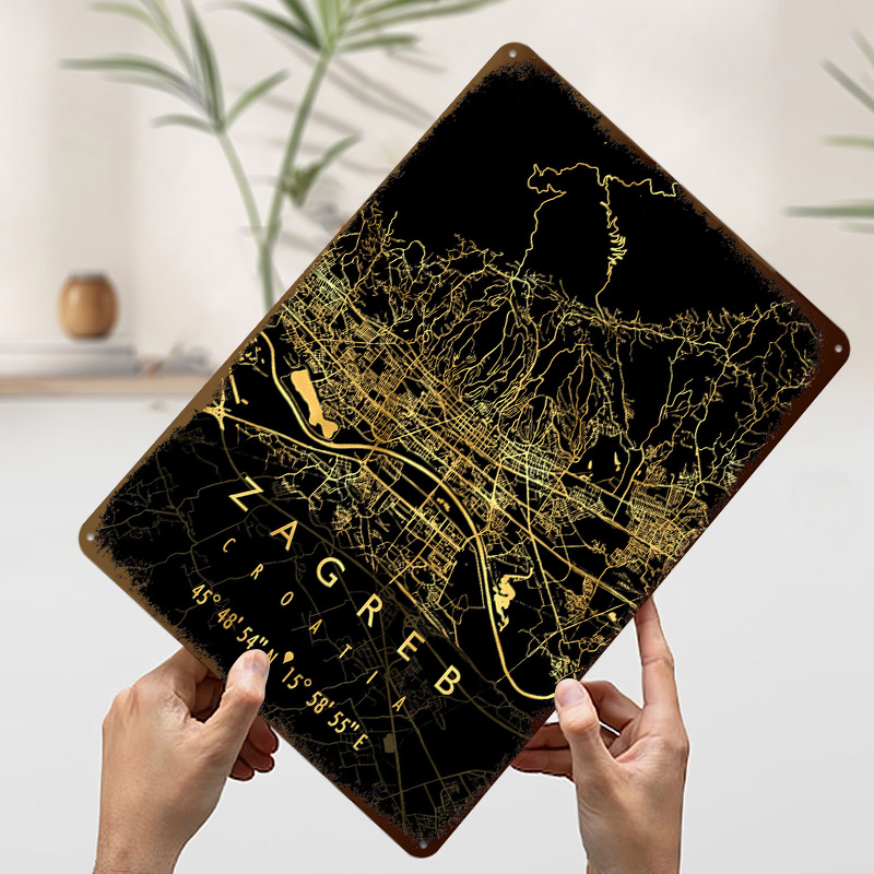 Mapa de Zagreb, Croacia, Póste - 3D Printing Zagreb reseña y precio
